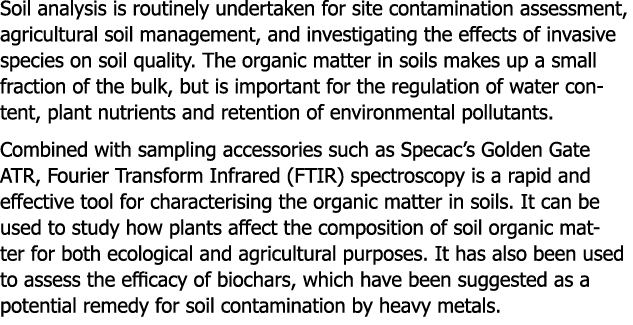 Soil analysis is routinely undertaken for site contamination assessment, agricultural soil management, and investigat   