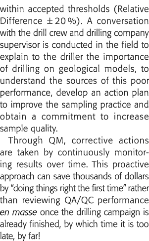 within accepted thresholds (Relative Difference   20 %)  A conversation with the drill crew and drilling company supe   