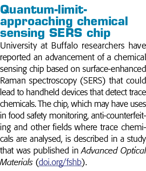 Quantum-limit-approaching chemical sensing SERS chip University at Buffalo researchers have reported an advancement o   