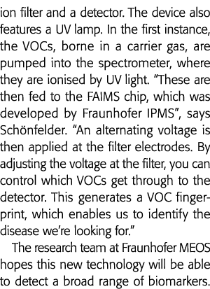 ion filter and a detector  The device also features a UV lamp  In the first instance, the VOCs, borne in a carrier ga   