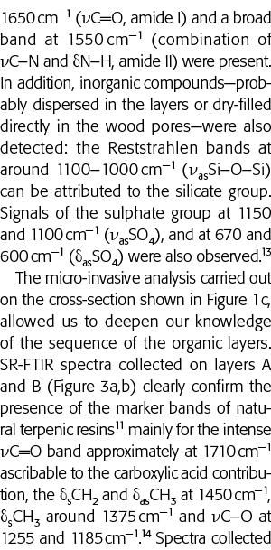 1650 cm 1 (nC O, amide I) and a broad band at 1550 cm 1 (combination of nC N and dN H, amide II) were present  In add   