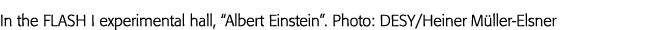 In the FLASH I experimental hall,  Albert Einstein   Photo: DESY Heiner Müller-Elsner