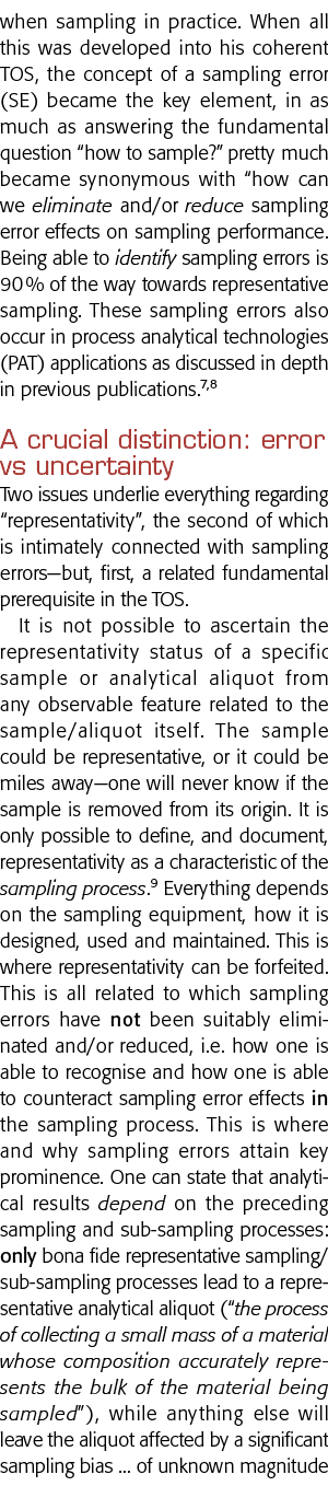when sampling in practice  When all this was developed into his coherent TOS, the concept of a sampling error (SE) be   