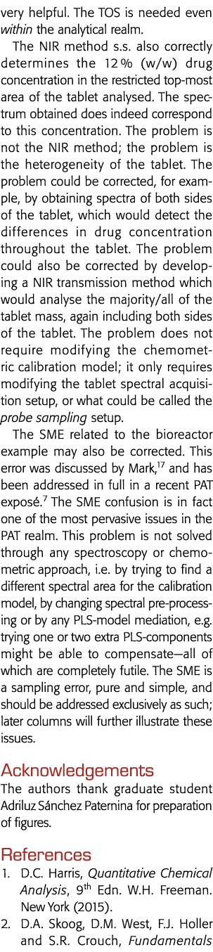 very helpful  The TOS is needed even within the analytical realm  The NIR method s s  also correctly determines the 1   