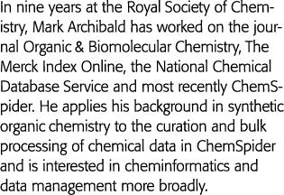 In nine years at the Royal Society of Chemistry, Mark Archibald has worked on the journal Organic & Biomolecular Chem   