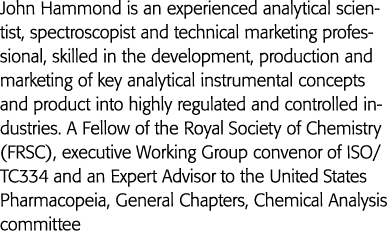 John Hammond is an experienced analytical scientist, spectroscopist and technical marketing professional, skilled in    