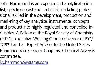 John Hammond is an experienced analytical scientist, spectroscopist and technical marketing professional, skilled in    