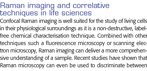Raman imaging and correlative techniques in life sciences Confocal Raman imaging is well suited for the study of livi   