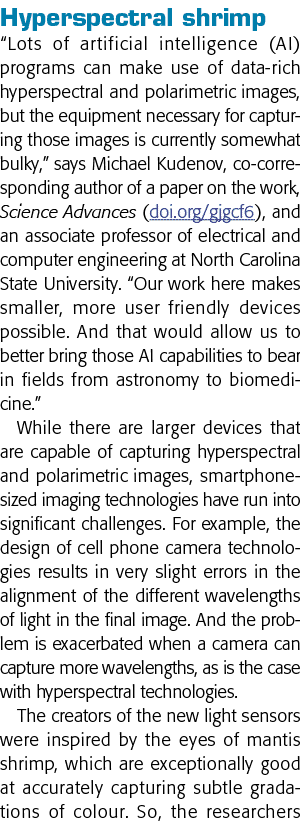 Hyperspectral shrimp  Lots of artificial intelligence (AI) programs can make use of data-rich hyperspectral and polar   