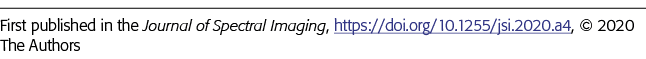 First published in the Journal of Spectral Imaging, https:  doi org 10 1255 jsi 2020 a4,   2020 The Authors