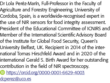 Dr Lola Peréz-Marín, Full-Professor in the Faculty of Agriculture and Forestry Engineering, University of Cordoba, Sp   