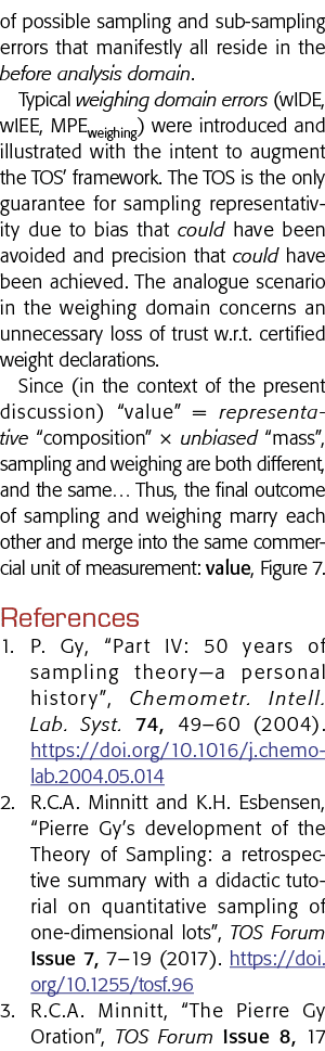 of possible sampling and sub-sampling errors that manifestly all reside in the before analysis domain  Typical weighi   
