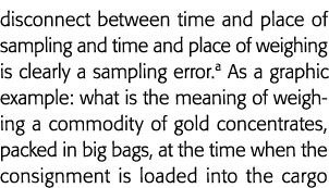 disconnect between time and place of sampling and time and place of weighing is clearly a sampling error a As a graph   
