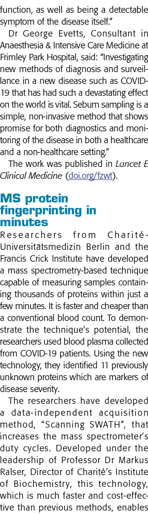 function, as well as being a detectable symptom of the disease itself   Dr George Evetts, Consultant in Anaesthesia &   