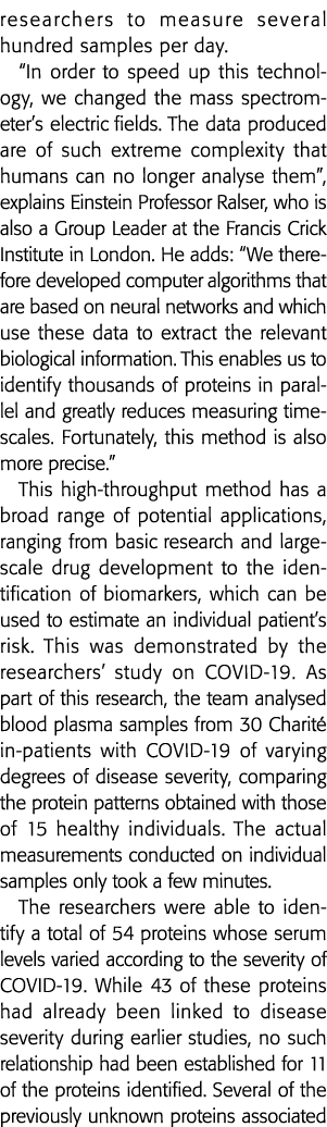 researchers to measure several hundred samples per day   In order to speed up this technology, we changed the mass sp   