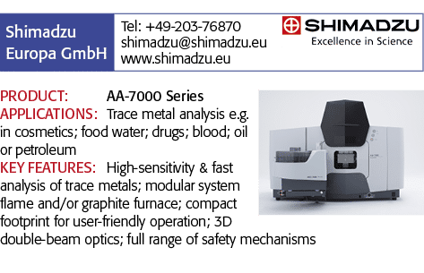   PRODUCT: AA-7000 Series APPLICATIONS: Trace metal analysis e g  in cosmetics; food water; drugs; blood; oil or petr   