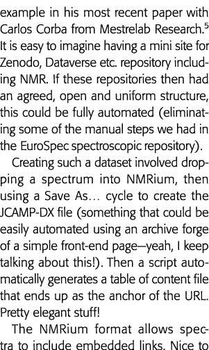 example in his most recent paper with Carlos Corba from Mestrelab Research 5 It is easy to imagine having a mini site   