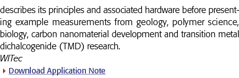describes its principles and associated hardware before presenting example measurements from geology, polymer science   