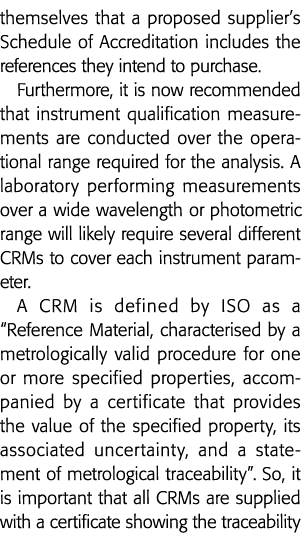 themselves that a proposed supplier s Schedule of Accreditation includes the references they intend to purchase  Furt   