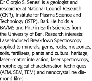 Dr Giorgio S  Senesi is a geologist and researcher at National Council Research (CNR), Institute for Plasma Science a   