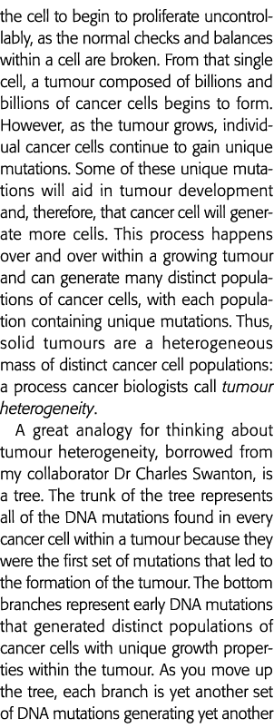 the cell to begin to proliferate uncontrollably, as the normal checks and balances within a cell are broken  From tha   