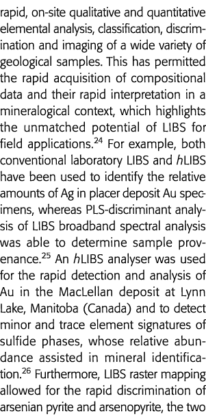 rapid, on-site qualitative and quantitative elemental analysis, classification, discrimination and imaging of a wide    