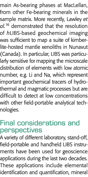 main As-bearing phases at MacLellan, from other Fe-bearing minerals in the sample matrix  More recently, Lawley et al   