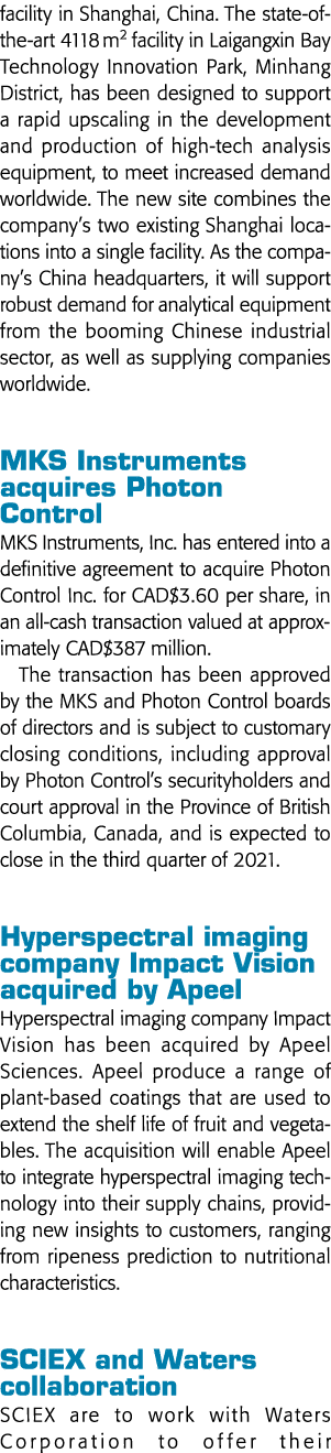 facility in Shanghai, China  The state-of-the-art 4118 m2 facility in Laigangxin Bay Technology Innovation Park, Minh   