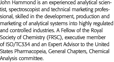John Hammond is an experienced analytical scientist, spectroscopist and technical marketing professional, skilled in    
