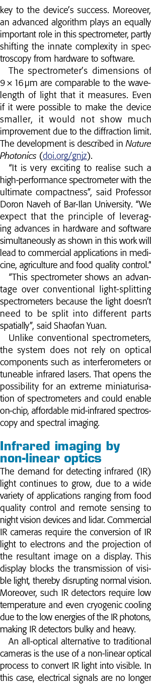 key to the device s success  Moreover, an advanced algorithm plays an equally important role in this spectrometer, pa   