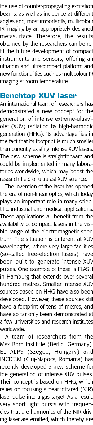 the use of counter-propagating excitation beams, as well as incidence at different angles and, most importantly, mult   