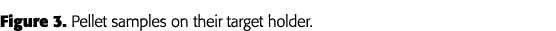 Figure 3  Pellet samples on their target holder 