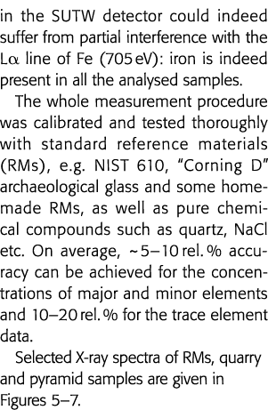 in the SUTW detector could indeed suffer from partial interference with the La line of Fe (705 eV): iron is indeed pr   