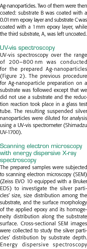 Ag-nanoparticles  Two of them were then coated: substrate B was coated with a 0 01 mm epoxy layer and substrate C was   