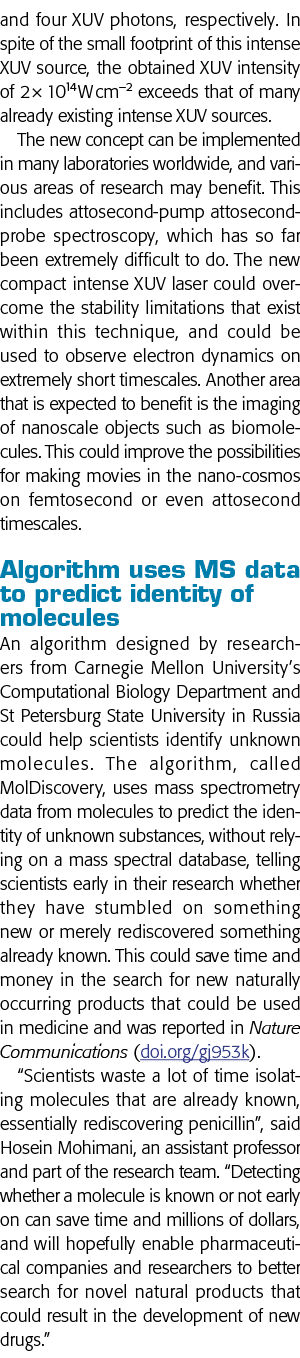 and four XUV photons, respectively  In spite of the small footprint of this intense XUV source, the obtained XUV inte   