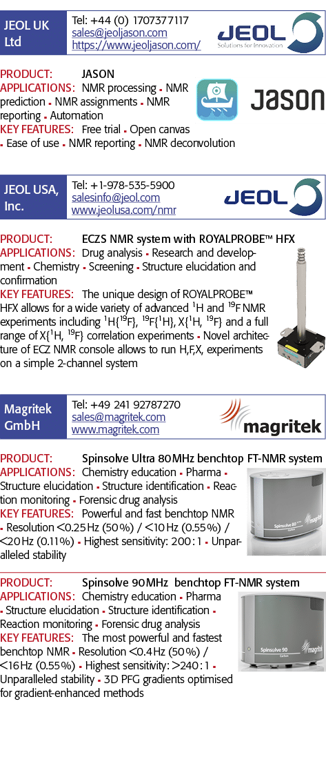   PRODUCT: JASON APPLICATIONS: NMR processing n NMR prediction n NMR assignments n NMR reporting n Automation KEY FEA   