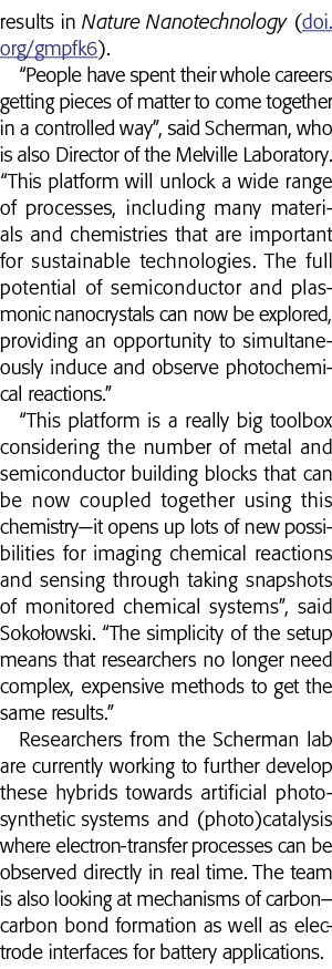 results in Nature Nanotechnology (doi org gmpfk6)   People have spent their whole careers getting pieces of matter to   