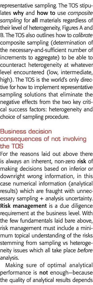 representative sampling  The TOS stipulates why and how to use composite sampling for all materials regardless of the   