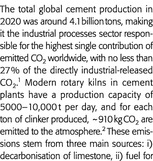 The total global cement production in 2020 was around 4 1 billion tons, making it the industrial processes sector res   
