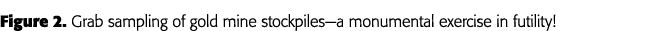 Figure 2  Grab sampling of gold mine stockpiles—a monumental exercise in futility 