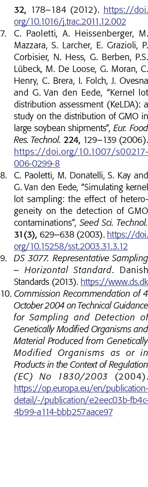 32, 178 184 (2012)  https:  doi org 10 1016 j trac 2011 12 002 7  C  Paoletti, A  Heissenberger, M  Mazzara, S  Larch   