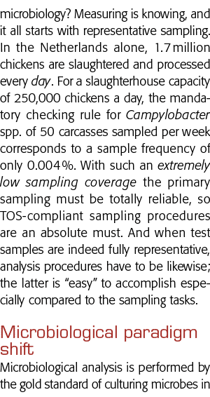 microbiology  Measuring is knowing, and it all starts with representative sampling  In the Netherlands alone, 1 7 mil   