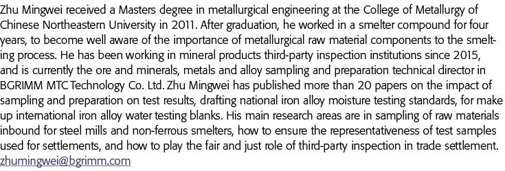 Zhu Mingwei received a Masters degree in metallurgical engineering at the College of Metallurgy of Chinese Northeaste   