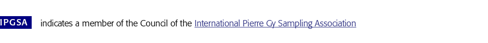  indicates a member of the Council of the International Pierre Gy Sampling Association