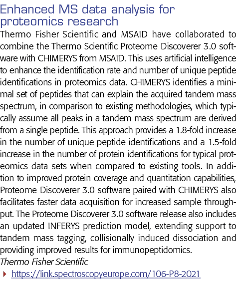 Enhanced MS data analysis for proteomics research Thermo Fisher Scientific and MSAID have collaborated to combine the   