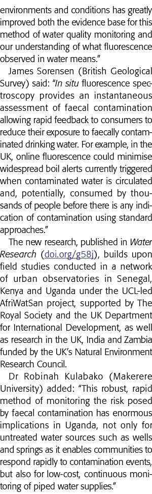 environments and conditions has greatly improved both the evidence base for this method of water quality monitoring a   