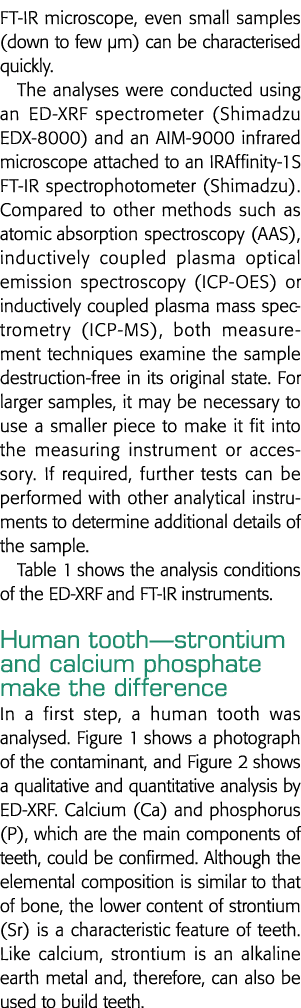 FT-IR microscope, even small samples (down to few  m) can be characterised quickly  The analyses were conducted using   