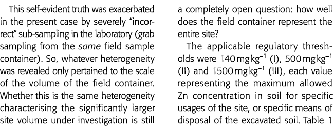 This self-evident truth was exacerbated in the present case by severely  incorrect  sub-sampling in the laboratory (g   