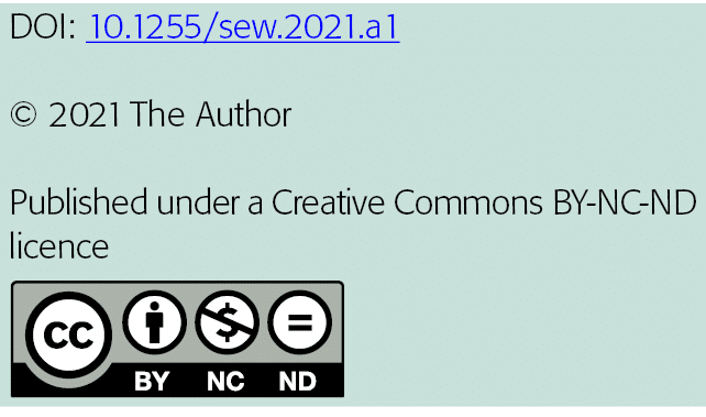 DOI: 10 1255 sew 2021 a1   2021 The Author Published under a Creative Commons BY-NC-ND licence  