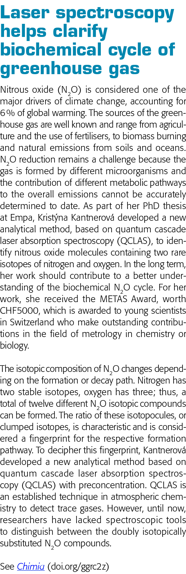 Laser spectroscopy helps clarify biochemical cycle of greenhouse gas Nitrous oxide (N2O) is considered one of the maj   